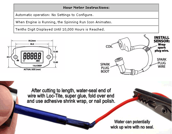 Trail Tech TTO Hour meter details