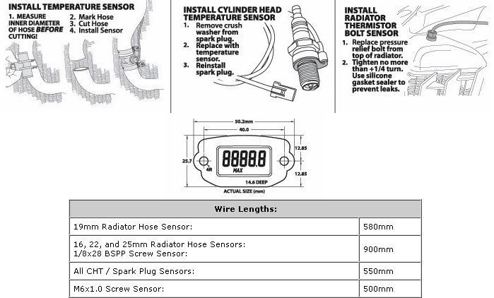 Trail Tech TTO Temperature meter installation