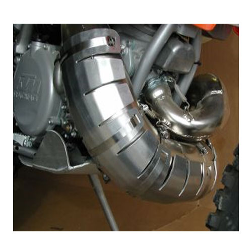 thumbnail image 2 of NiceCNC Motorcycle Pipe Flange Guard – KTM 250/300 XCW, XC, SX, Six Days 2017-2022 – CNC Orange Aluminum 2 of 5