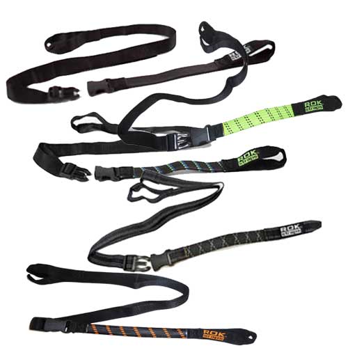 Adjustable Pack Strap/Stretch Strap - Black with Blue / Green