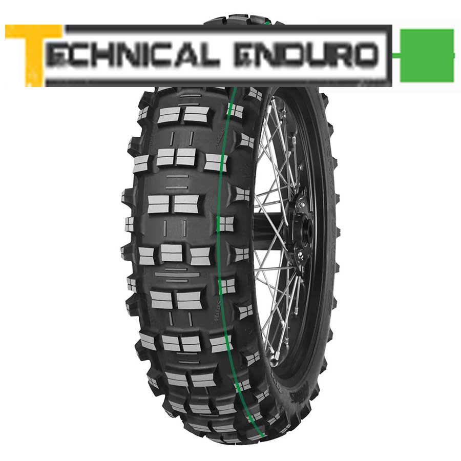 Mitas Terra Force-EF SUPER LIGHT Rear Tire 120/90-18 65M Tube Type (Green Stripe)