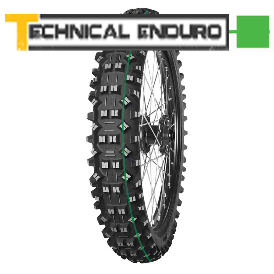 Mitas Terra Force-EF SUPER LIGHT Front Tire 90/100-21 57R Tube Type (Green Stripe)