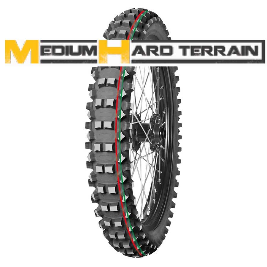 Mitas Terra Force-MX MH Front Tire 90/100-16 51M (Red & Green Stripe)
