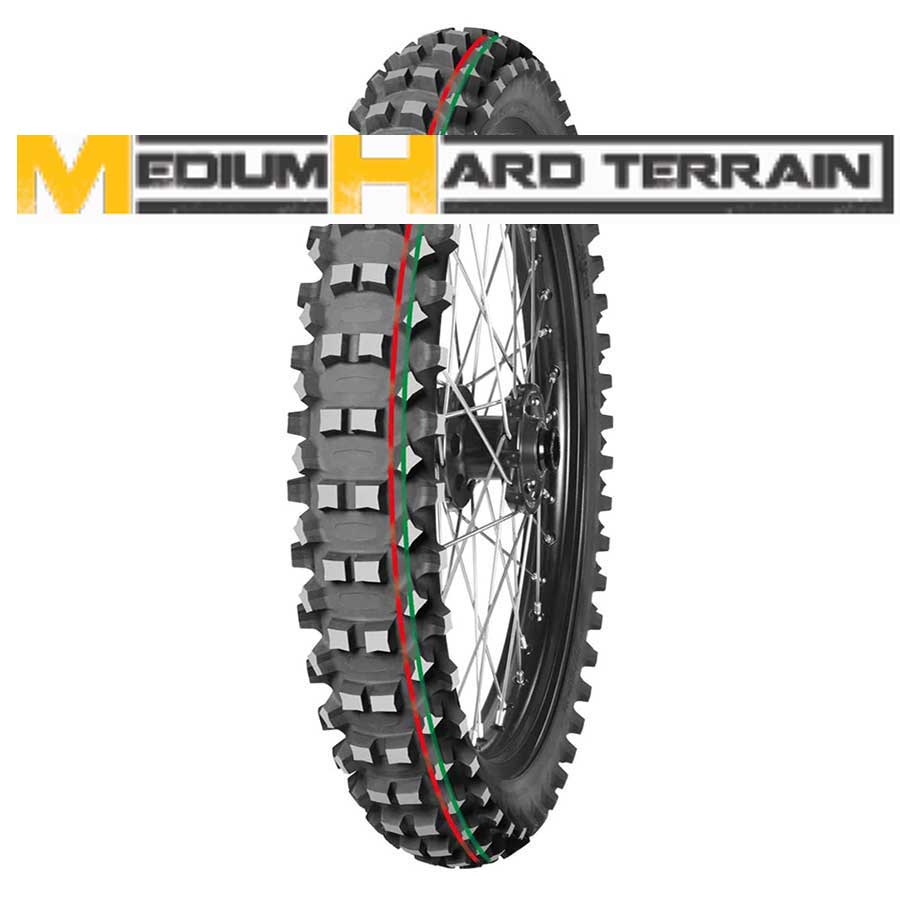 Mitas Terra Force-MX MH Front Tire 80/100-21 51M (Red & Green Stripe)