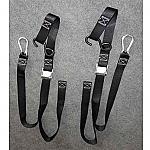 Adran 1.5" Tie Downs with S-Hook & Caribiner (Pair) Black