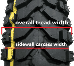 Mitas tire size measurement diagram