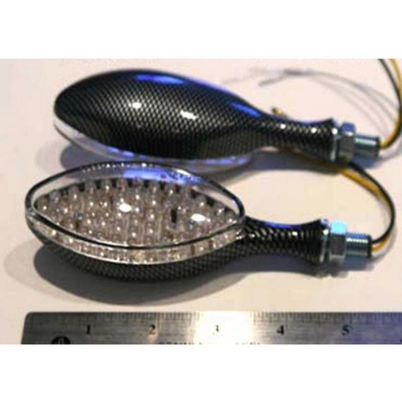 K&S Technologies LED/DOT Turn Signals Clear Lens (Carbon Fibre)