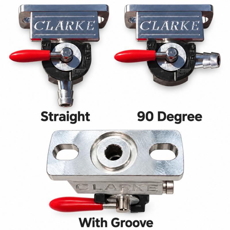 Clarke Fuel Petcock With Groove (Straight or 90 Degree)