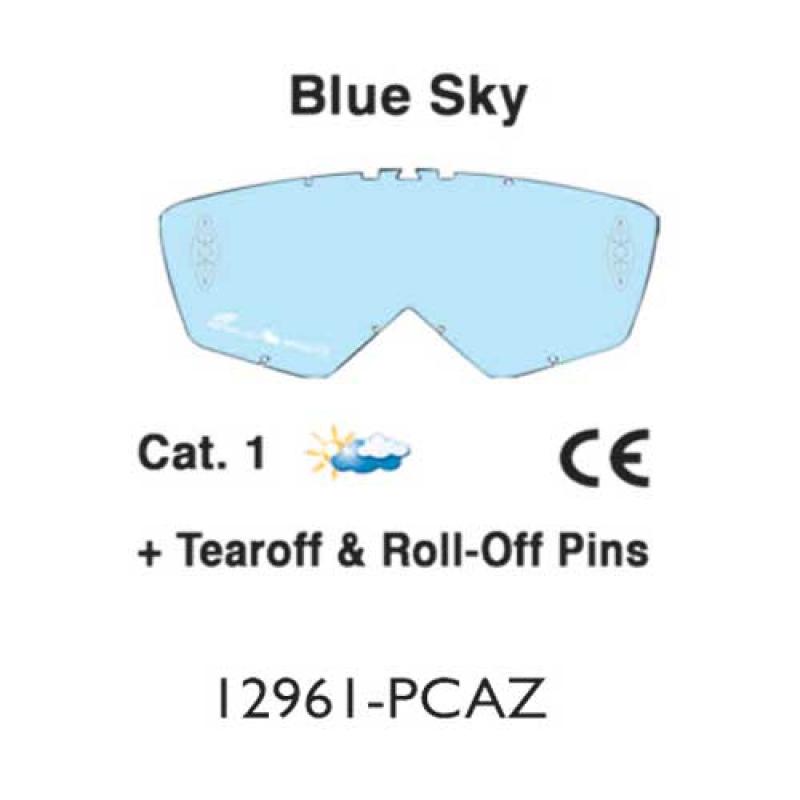 Ariete lens Single Lexan Blue Sky (c/w Tear-Off & Roll-Off Pins)