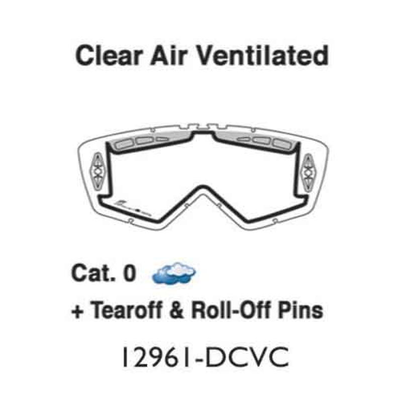 Ariete Lens Double Vented: Clear (c/w Tear-Off Pins)
