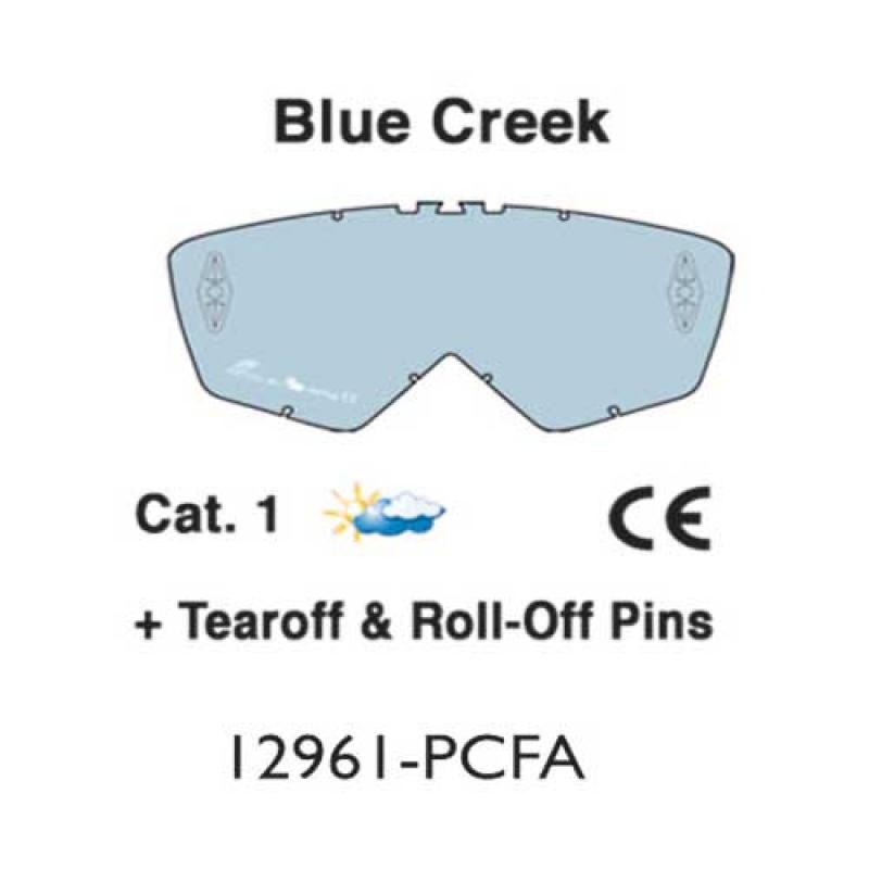 Ariete Lens Single Lexan Blue Creek (c/w Tear-Off & Roll-Off Pins)