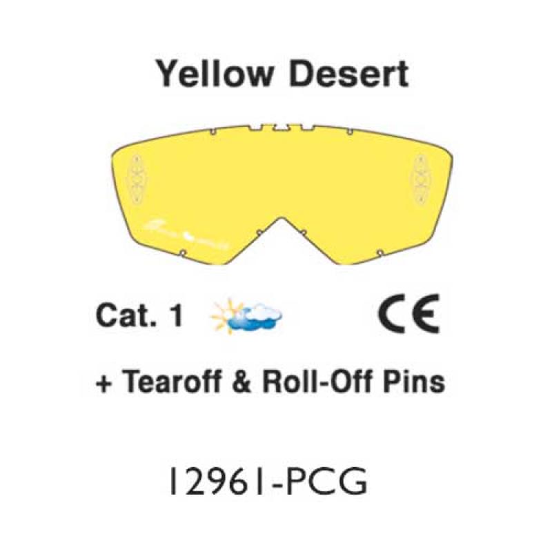 Ariete Lens Single Lexan Yellow Desert (c/wTear-Off & Roll-Off Pins)