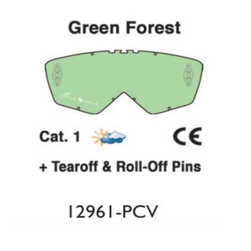 Ariete Lens Single Lexan Green Forest (c/w Tear-Off & Roll-Off Pins)