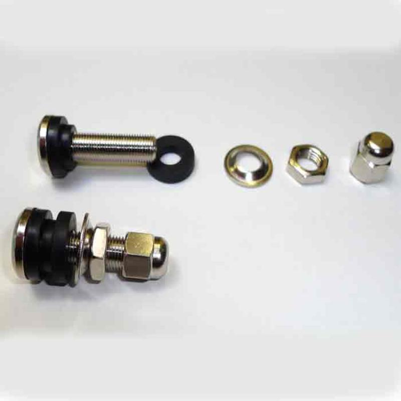 BikeMaster Chrome Valve Stems for Tubeless Rims (Pair)