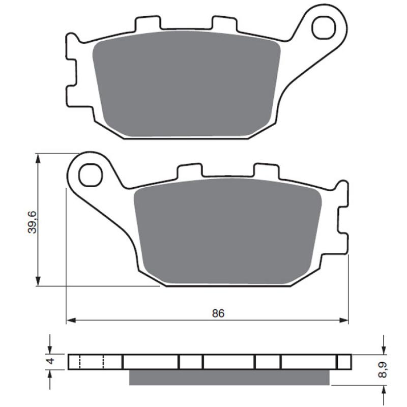 Goldfren Sintered Rear Brake Pads 021