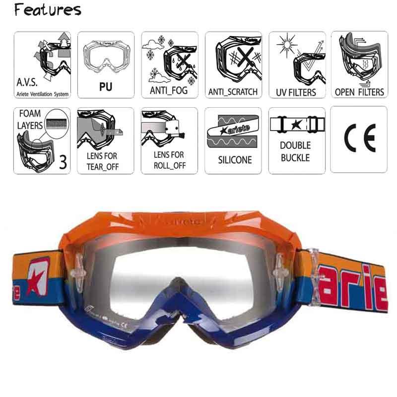 Ariete 07 Line MX Goggles Blue/Orange