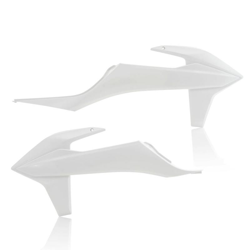 Acerbis Radiator Shroud For KTM Dirt Bikes (2013-2016 SX/XC/EXC Models) - White/Orange, Perfect Fit & Durable