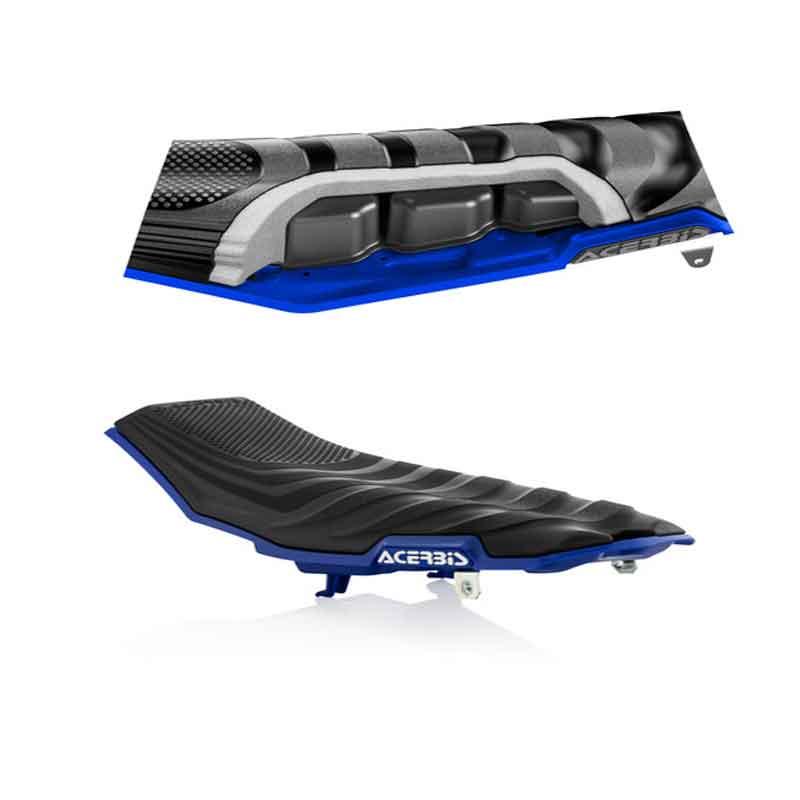 Acerbis X-Air Seat Yamaha YZ250F:19-20, YZ250FX:20, YZ450F:18-20, YZ450FX:19-20, WR250F:20, WR450F:19-20 Black/YZ Blue