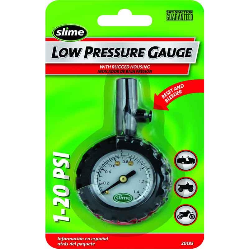 SLIME Dial Low Pressure Tire Gauge, Read out in PSI & BAR measurement