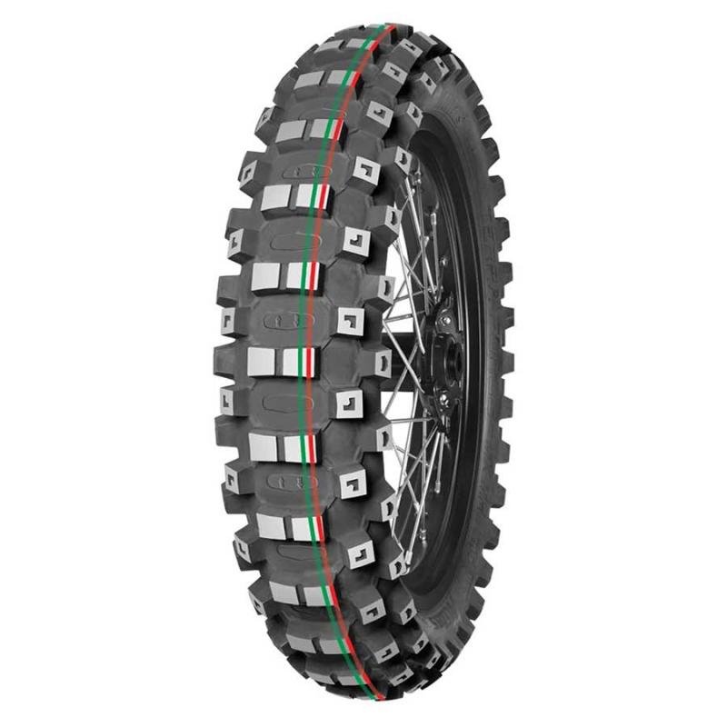 Mitas Terra Force-MX MH Rear Tire 110/90-19 62M (Red & Green Stripe)